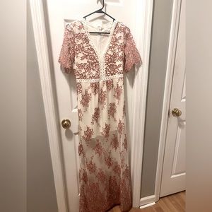 Embroidered lace dress